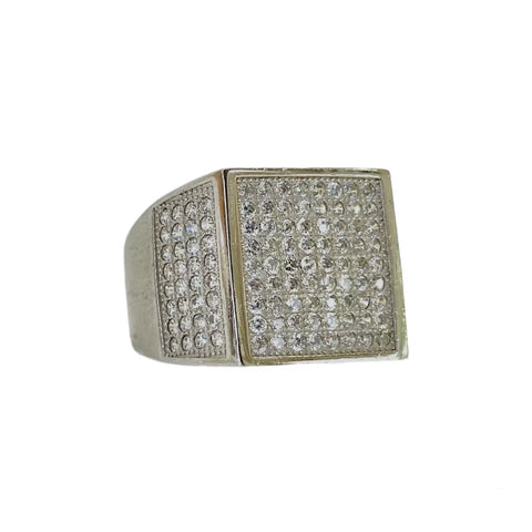 ANILLO CUADRO GRANDE PLANO - PLATA .925