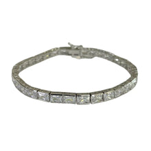 PULSERA ZIRCONIA RECTANGULAR BISELADA - PLATA .925