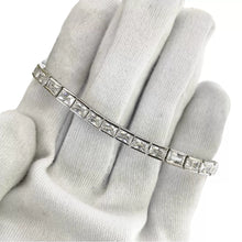 PULSERA ZIRCONIA RECTANGULAR BISELADA - PLATA .925