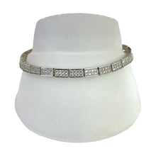 PULSERA RECTANGULAR ZIRCONIAS - PLATA .925