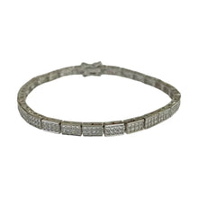 PULSERA RECTANGULAR ZIRCONIAS - PLATA .925
