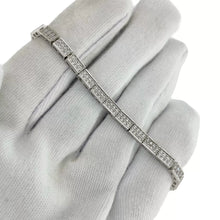 PULSERA RECTANGULAR ZIRCONIAS - PLATA .925