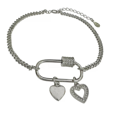 PULSERA BROCHE PARA DIJES MONTABLES - PLATA .925