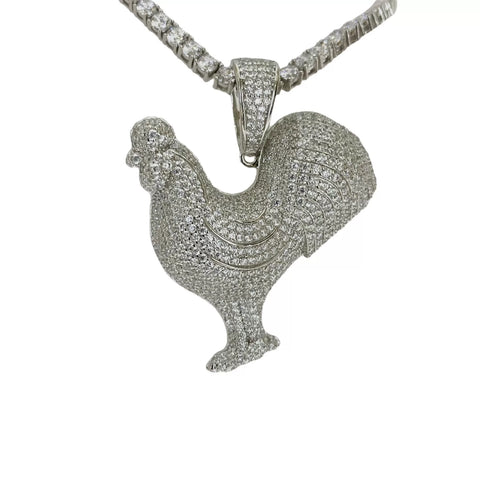 DIJE GALLO ZIRCONIAS - PLATA .925