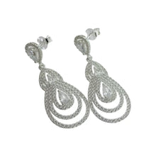 ARETE ELEGANTE DE FIESTA GOTA DOBLE -  PLATA .925