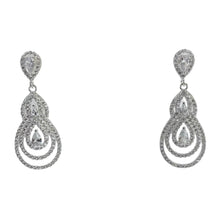ARETE ELEGANTE DE FIESTA GOTA DOBLE -  PLATA .925