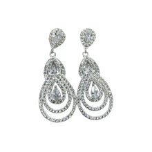 ARETE ELEGANTE DE FIESTA GOTA DOBLE -  PLATA .925
