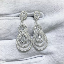 ARETE ELEGANTE DE FIESTA GOTA DOBLE -  PLATA .925
