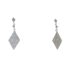 ARETE ELEGANTE DE FIESTA FORMA DE ROMBO -  PLATA .925