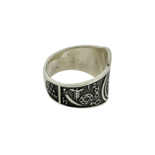 ANILLO TETRAGRAMATON PAVONADO - PLATA .925
