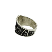 ANILLO TETRAGRAMATON PAVONADO - PLATA .925