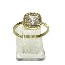 ANILLO ZIRCONIA CUADRO CONTORNO CURVO - ORO 10K