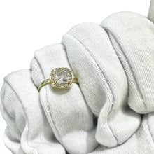 ANILLO ZIRCONIA CUADRO CONTORNO CURVO - ORO 10K