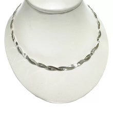 GARGANTILLA DOBLE ENLACE TIPO TRENZA PLANCHADA (DOS VISTAS) - PLATA .925