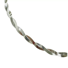 GARGANTILLA DOBLE ENLACE TIPO TRENZA PLANCHADA (DOS VISTAS) - PLATA .925