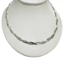 GARGANTILLA DOBLE ENLACE TIPO TRENZA PLANCHADA (DOS VISTAS) - PLATA .925