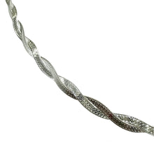 GARGANTILLA DOBLE ENLACE TIPO TRENZA PLANCHADA (DOS VISTAS) - PLATA .925