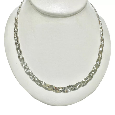 GARGANTILLA TRENZA DOBLE VISTA - PLATA .925