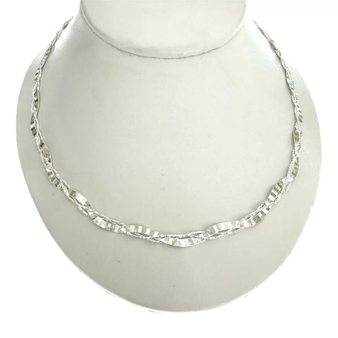 GARGANTILLA ENLACES PLANCHADA CON CARDANO - PLATA .925