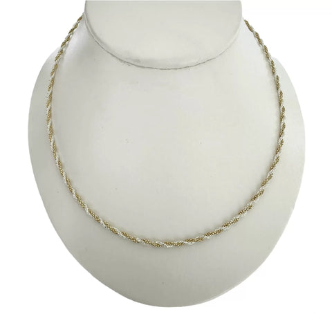 SET JUEGO GARGANTILLA Y PULSERA ENLACES BI COLOR - PLATA.925