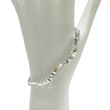 PULSERA ENLACES PLANCHADA CON CARDANO  - PLATA .925