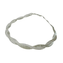PULSERA DOBLE ENLACE TIPO TRENZA PLANCHADA - PLATA .925