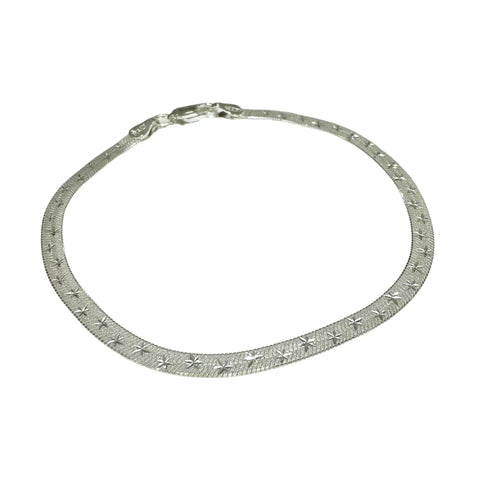 PULSERA PLANCHADA DOBLE VISTA  - PLATA .925