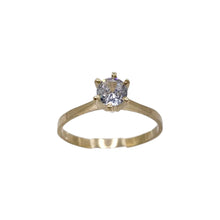 ANILLO SOLITARIO ZIRCONIA MONTADURA ALTA - ORO 10K