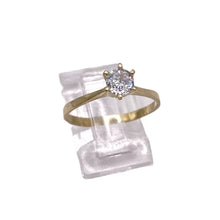 ANILLO SOLITARIO ZIRCONIA MONTADURA ALTA - ORO 10K