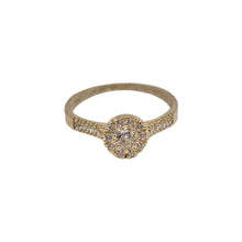 ANILLO ZIRCONIA CENTRAL CON CONTORNO MULTIZIRCONIAS  - ORO 10K