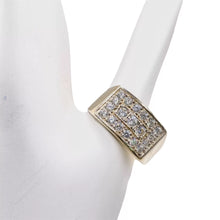 ANILLO PLACA CON ZIRCONIAS   - ORO 10K