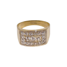 ANILLO PLACA CON ZIRCONIAS   - ORO 10K