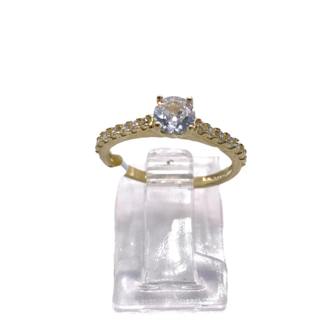 ANILLO MONTADURA CON ZIRCONIA CENTRAL CLASICO - ORO 10K