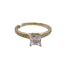 ANILLO MONTADURA CORAZÓN ZIRCONIA CENTRAL CUADRO - ORO 10K