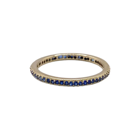 ANILLO CHURUMBELA COMPLETA CON ZIRCONIAS AZUL - ORO 10K