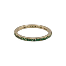 ANILLO CHURUMBELA COMPLETA CON ZIRCONIAS VERDE - ORO 10K
