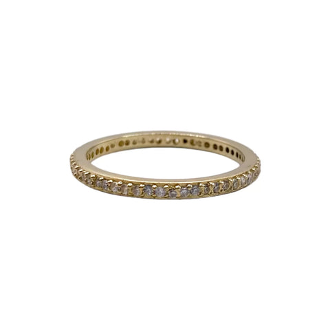 ANILLO CHURUMBELA COMPLETA CON ZIRCONIAS BLANCA - ORO 10K