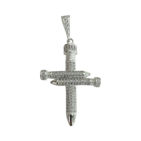 DIJE CRUZ CLAVOS MEDIANA - PLATA .925