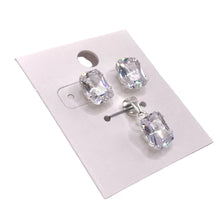 SET / JUEGO ZIRCONIA RECTANGULAR - PLATA .925