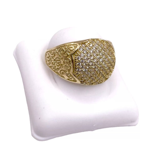 ANILLO CIRCULO ZIRCONIA TIPO VINTAGE - ORO 10K