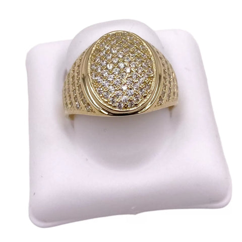 ANILLO OVALADO CON ZIRCONIA - ORO 10K