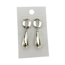 ARETE LARGO CON GOTA LISA COLGANTE -  PLATA .925