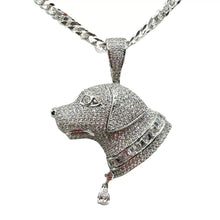 DIJE CARA LATERAL DE PERRO - PLATA .925