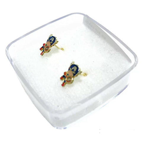 BROQUEL SÚPER HÉROE CAPITÁN AMERICA ESMALTADO - ORO 10K