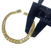 PULSO BARBADO CUBANO H. MANO - 21 cm - 7.5 mm - ORO 10K
