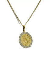 CADENA CON MEDALLA VIRGEN DE GUADALUPE BI COLOR - ORO 10K