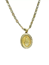 CADENA CON MEDALLA VIRGEN MILAGROSA OVAL MED - ORO 10K