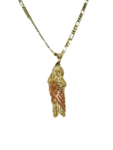 CADENA CON SAN JUDAS TADEO  DETALLES ORO ROSA - ORO 10K