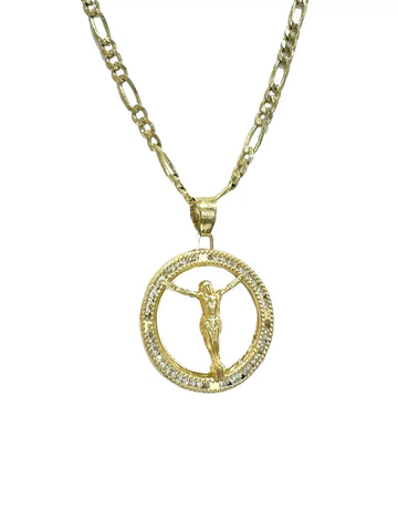 CADENA CON MEDALLA CRISTO OLÍMPICO  - ORO 10K
