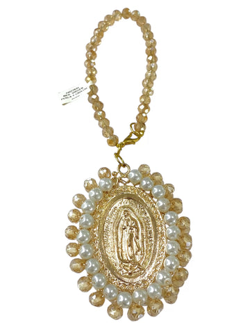 COLGANTE VIRGEN GUADALUPE METAL CON BORDADO